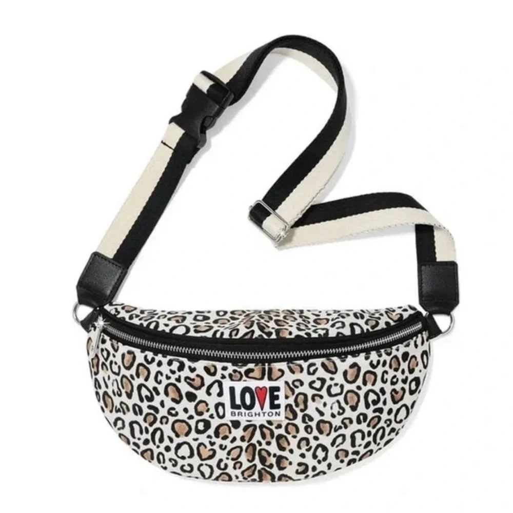 Brighton Wild Cat Leopard Print Belt Bag / Crossbody **NEW